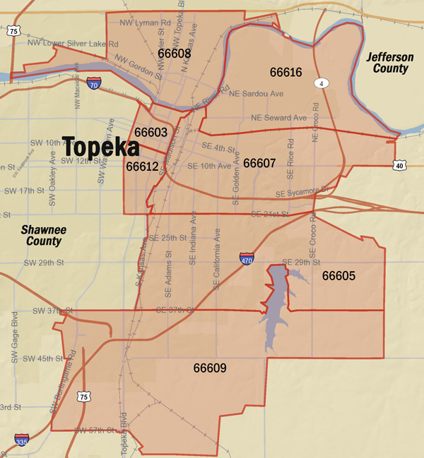 Topeka Ks Zip Code Map